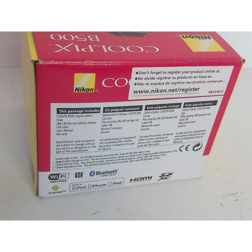 Nikon CoolPix B500 Red Camera Parts or Repair READ AS IS